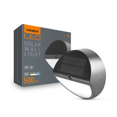 LED Solar Wall Light with motion sensor VIDEX VL-BHSO-002-S 500Lm 5000K