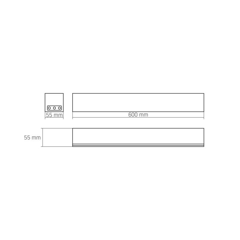 LED Linkable Linear Light VIDEX 24W 0.6М 5000K 2400Lm Black