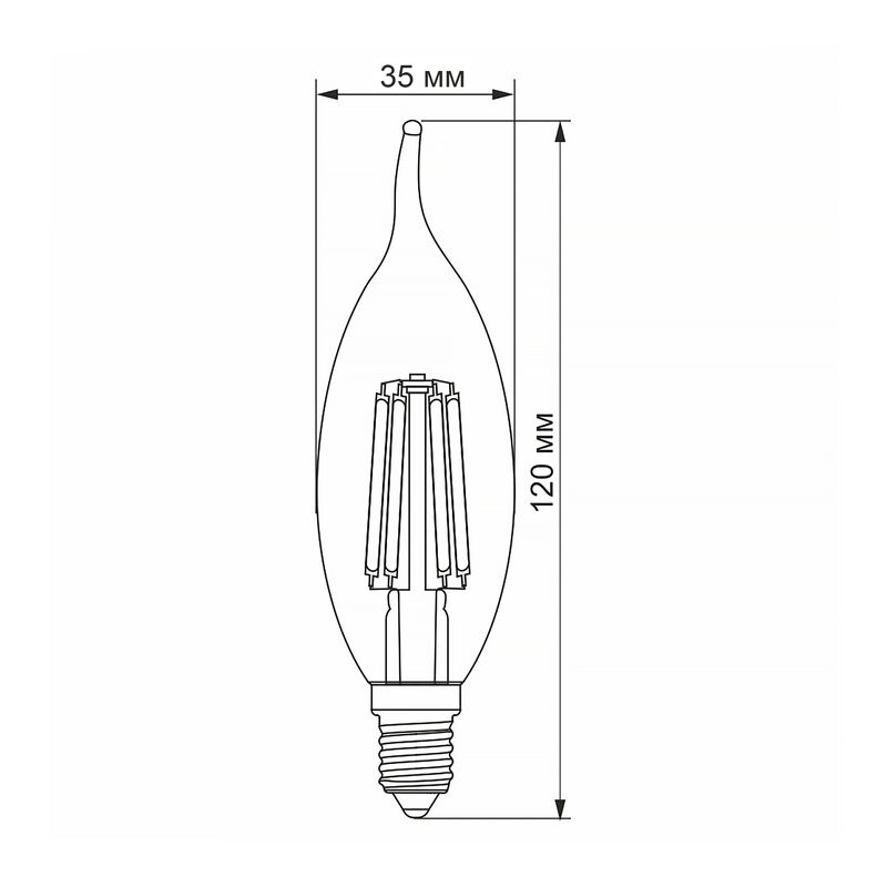 LED Bulb VIDEX Filament C37FtA 6W E14 2200K bronze
