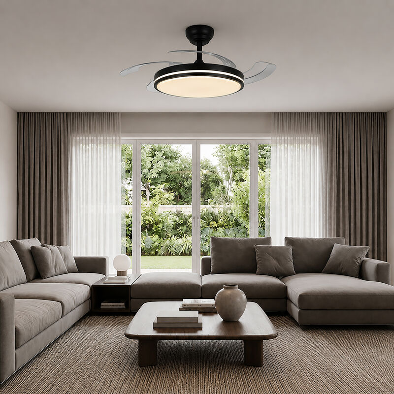 LED Ceiling Light with fan VIDEX CLF01 60W 3000K-4200K-6000K 230V Black