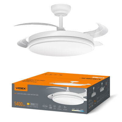 LED Ceiling Light with fan VIDEX CLF01 60W 3000K-4200K-6000K 230V White