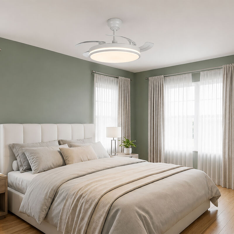 LED Ceiling Light with fan VIDEX CLF01 60W 3000K-4200K-6000K 230V White