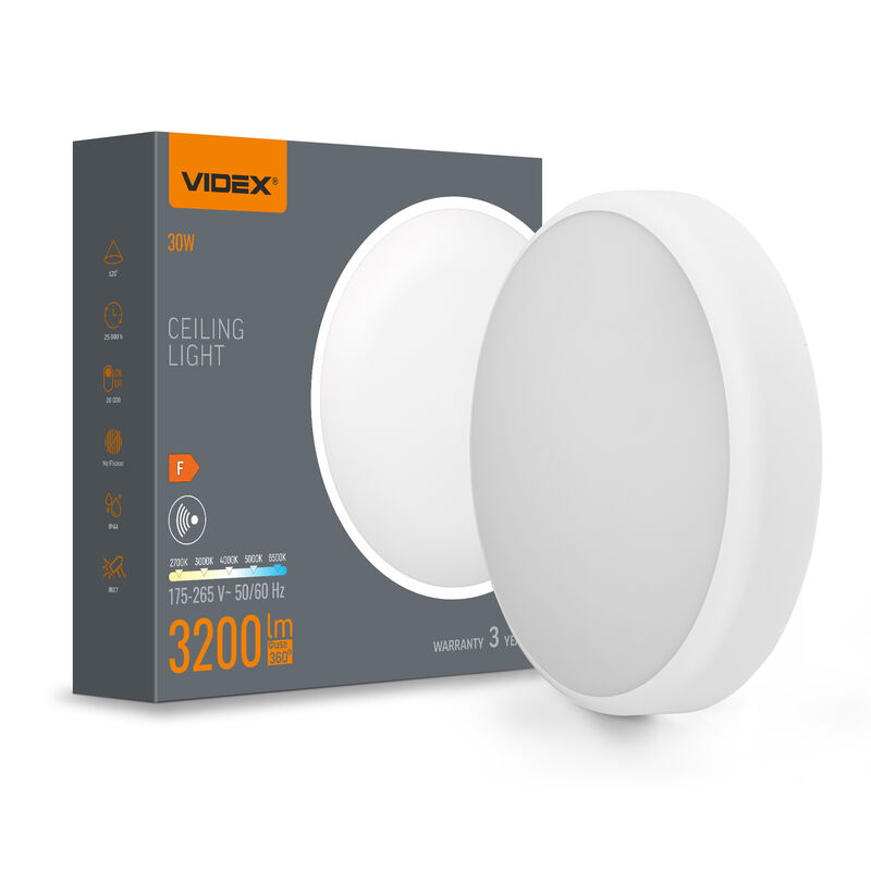 LED Ceiling Light with motion sensor VIDEX VL-CLR-300-2 30W 5CCT White