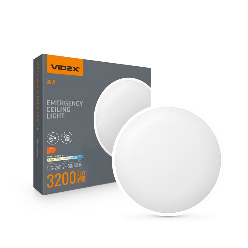 LED Emergency Ceiling Light with motion sensor VIDEX VL-CLR-EM300-2