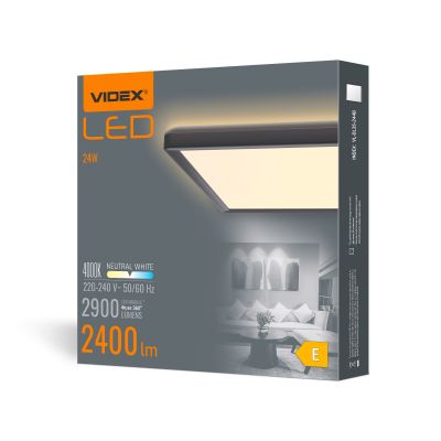 LED світильник cтельовий VIDEX-LED-CEILING-DL3S-24W-BLACK-4K