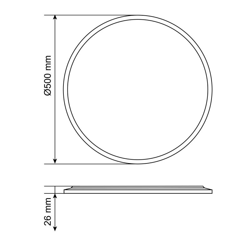 LED Oprawa sufitowa z dekoracyjnym podświetleniem VIDEX DL5R 44W 3000K-4000K-5000K 220V czarna