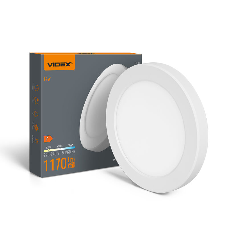 LED Ceiling Light VIDEX DL6R 12W 3000K-4000K-65000K 230V White