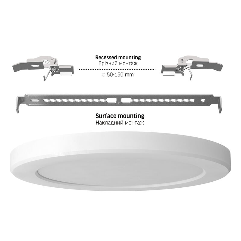 LED-Deckenleuchte VIDEX DL6R 18W 3000K-4000K-6500K 230V weiß