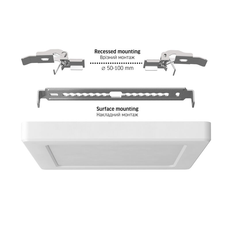 LED Ceiling Light VIDEX DL6S 12W 3000K-4000K-65000K 230V White