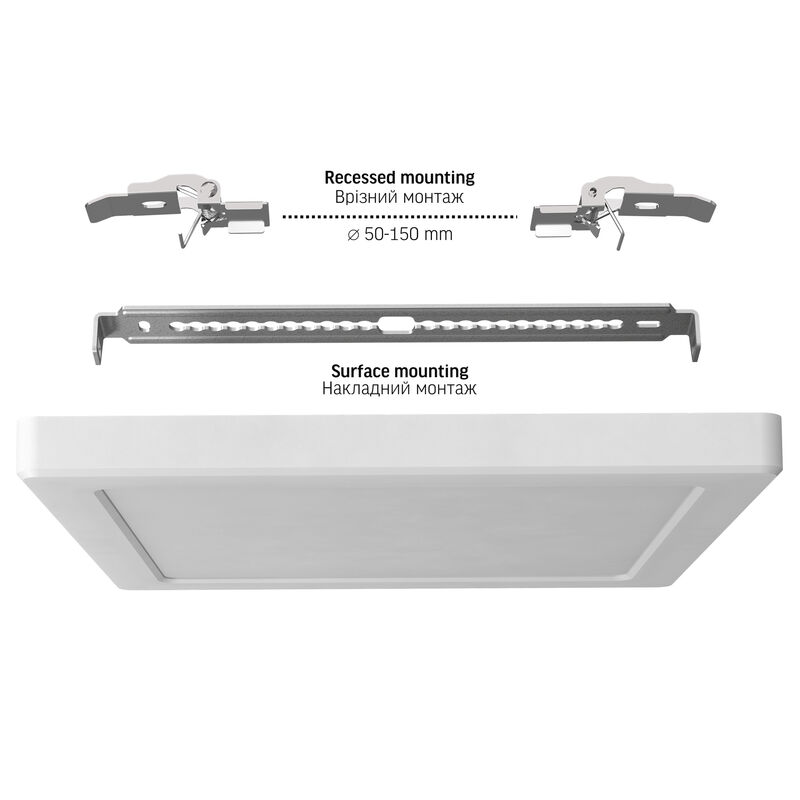 LED Ceiling Light VIDEX DL6S 18W 3000K-4000K-65000K 230V White