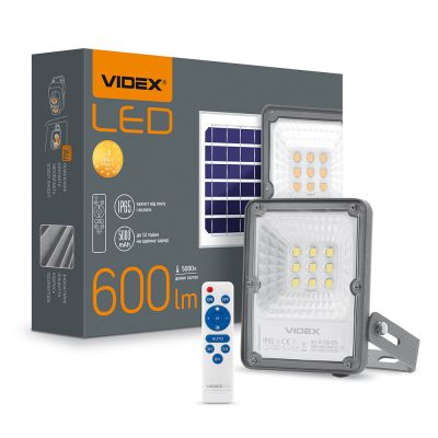 LED Solar Floodlight VIDEX-FLOOD-LED-SOLAR-GELIO-20W-NW