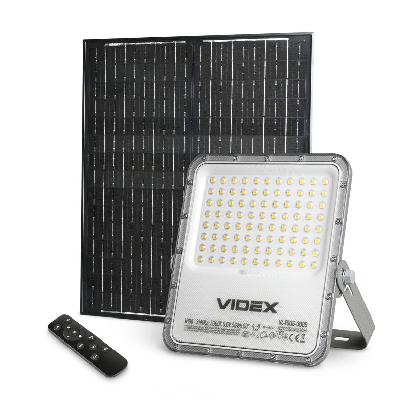 LED Solar Floodlight VIDEX VL-FSO5-3005 3740Lm 5000K