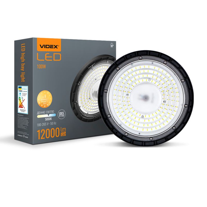 LED High Bay Light VIDEX HBe03 100W 5000K 12000Lm 220V Black