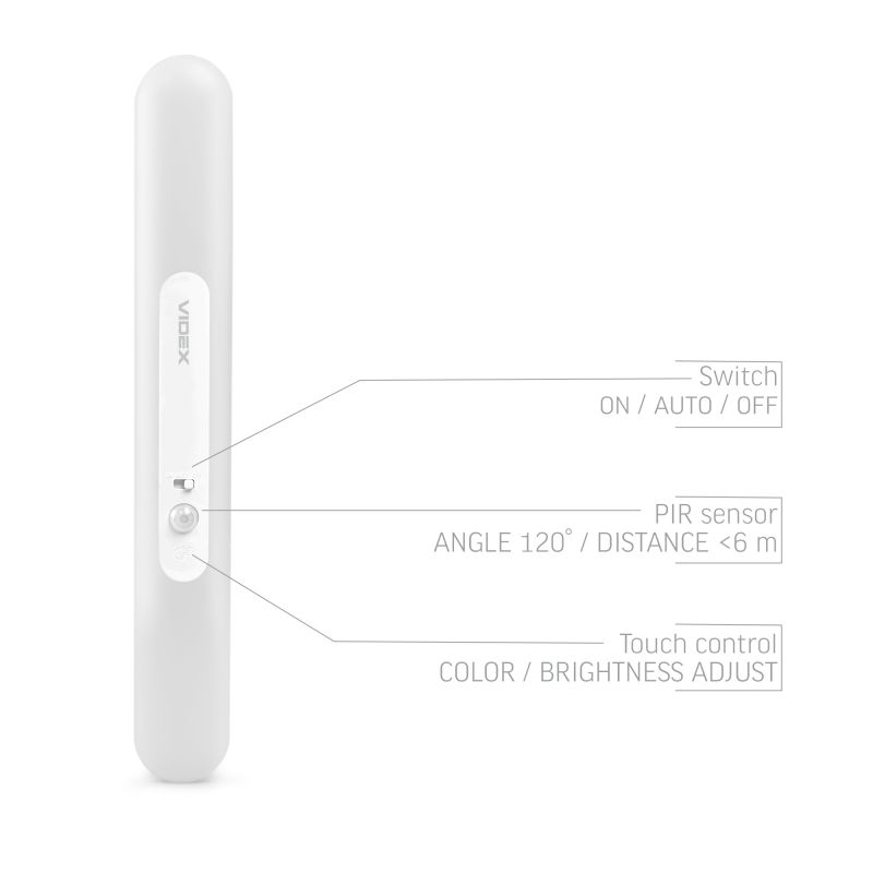 LED RECHARGEABLE LIGHT with MOTION SENSOR VIDEX VL-NL013W-SR