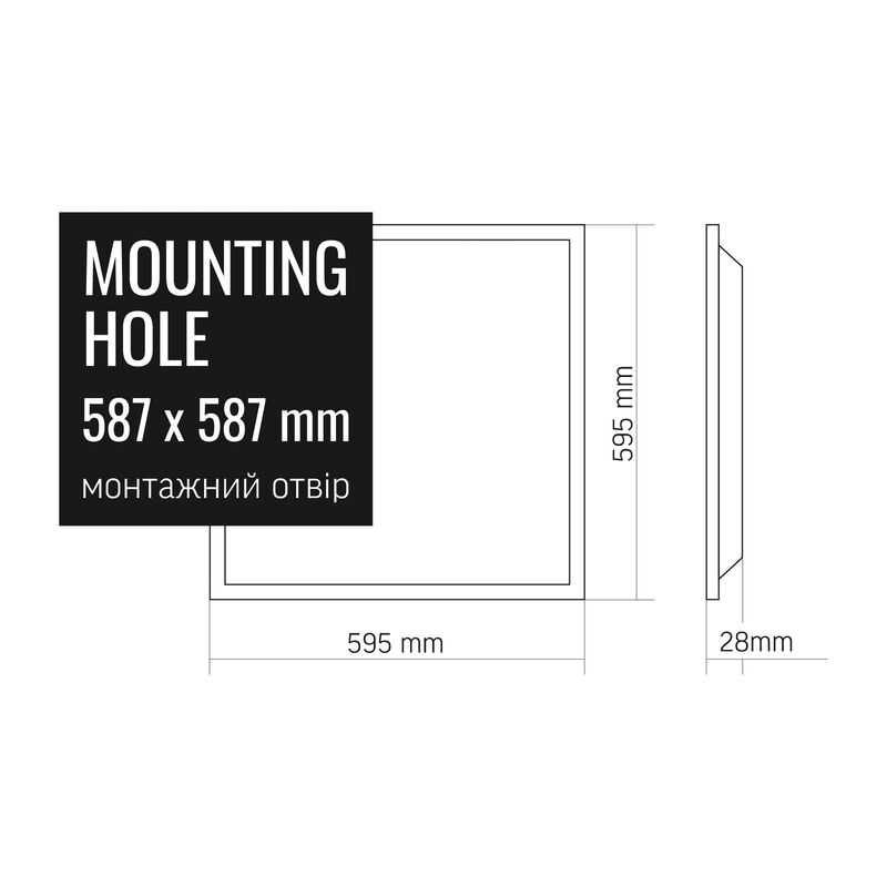 LED Recessed-mounted Panel VIDEX VL-PB36CW 36W 3000-4000-6000K