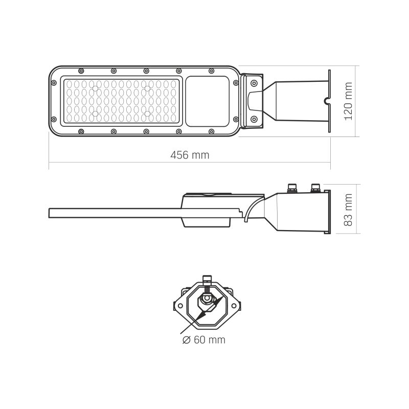 LED Street Light VIDEX IP65 SLE17 50W 5500Lm 5000K 220V