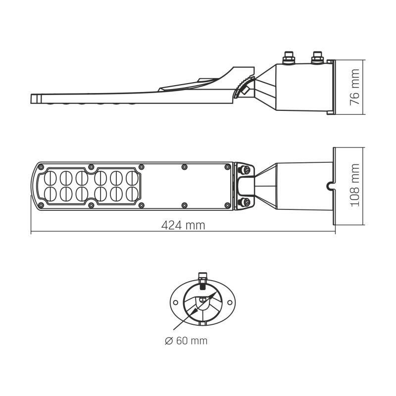 LED Street Light VIDEX IP65 SLE18 30W 3000Lm 5000K 200V