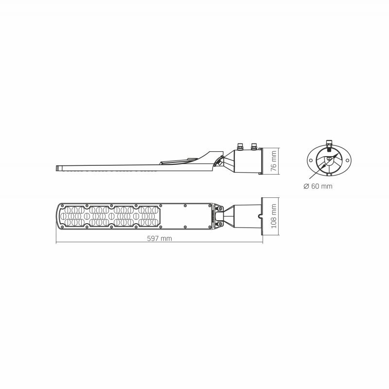 LED Street Light VIDEX IP65 SLE18 100W 10000Lm 5000K 200V