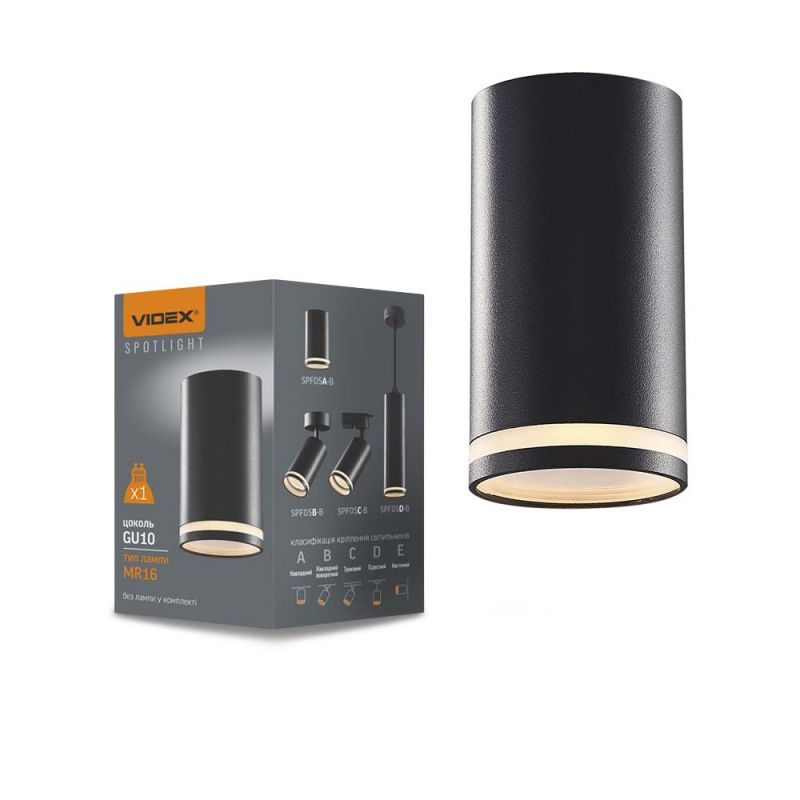 Ceiling spotlight luminaire VIDEX-GU10-CARMELO-BLACK