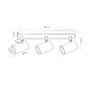 Wall and ceiling spotlight luminaire VIDEX for 3xGU10 lamp VL-SPF05B-WFB