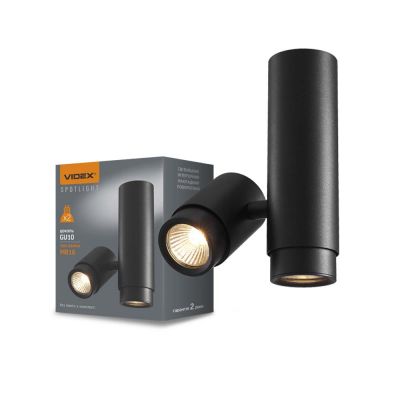 Ceiling spotlight luminaire VIDEX-2XGU10-ARIZA-BLACK