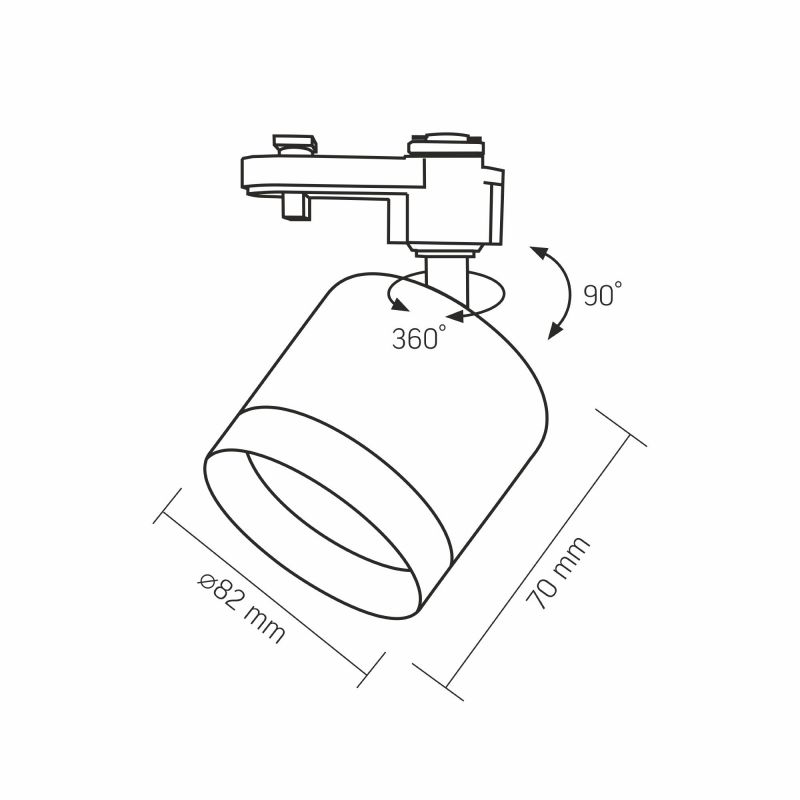 Spot track luminaire VIDEX for GX53 lamp VL-SPF17C-B