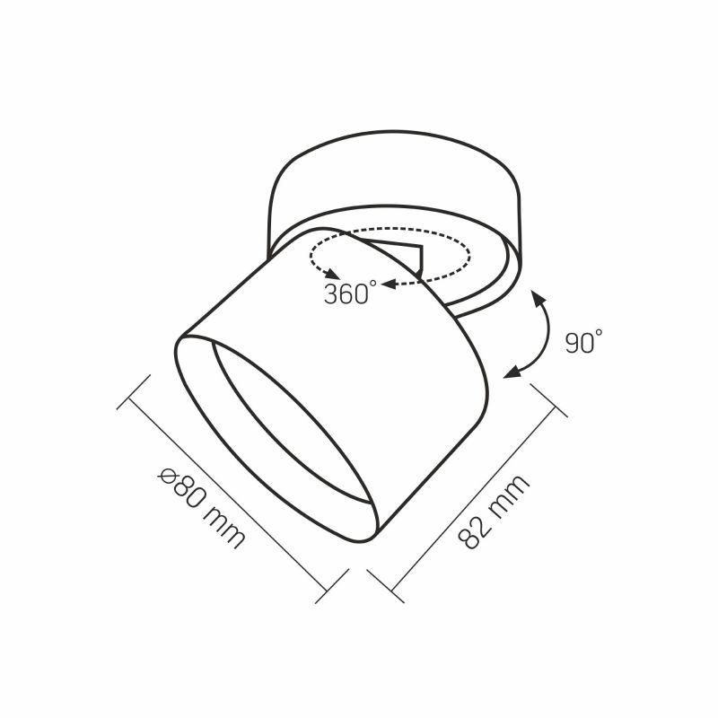 Ceiling spotlight luminaire VIDEX for GX53 lamp VL-SPF18B-B