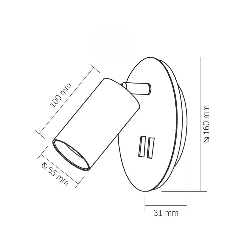 Wall-mounted spot luminaire VIDEX VL-SPF24E-B