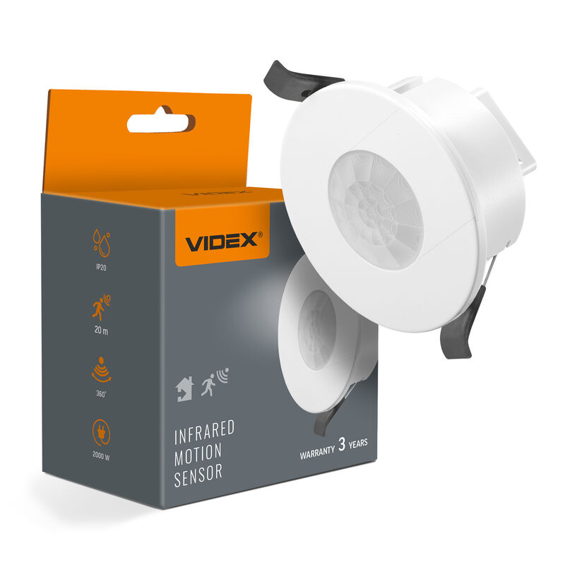 PIR motion and light sensor VIDEX VL-SPR41W 1200W White