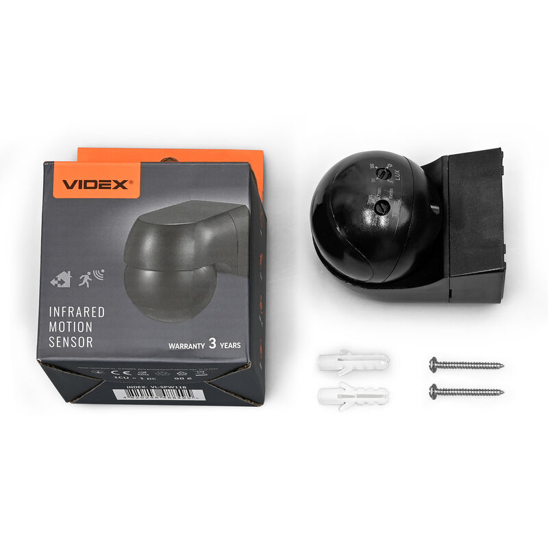 PIR motion and light sensor VIDEX VL-SPW11B 800W IP44 Black