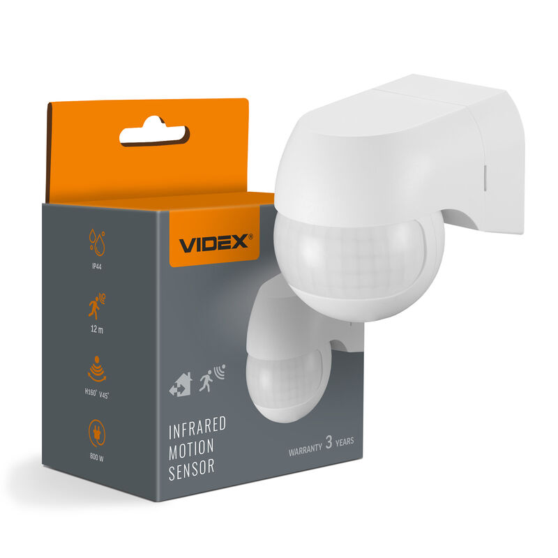 PIR motion and light sensor VIDEX VL-SPW11W 800W IP44 White