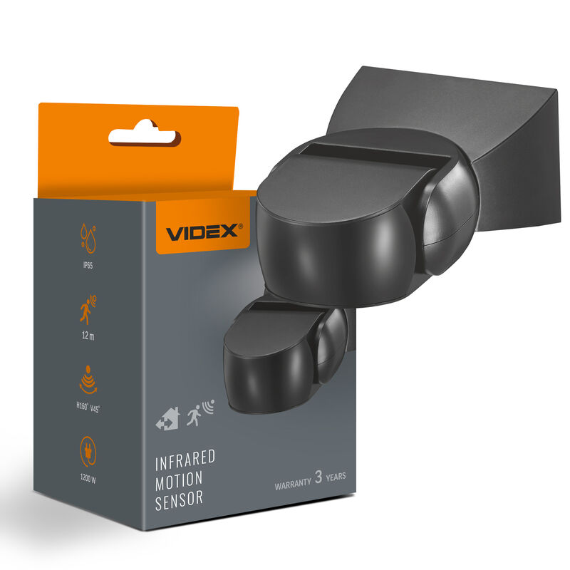 PIR motion and light sensor VIDEX VL-SPW15B 1200W IP65 Black