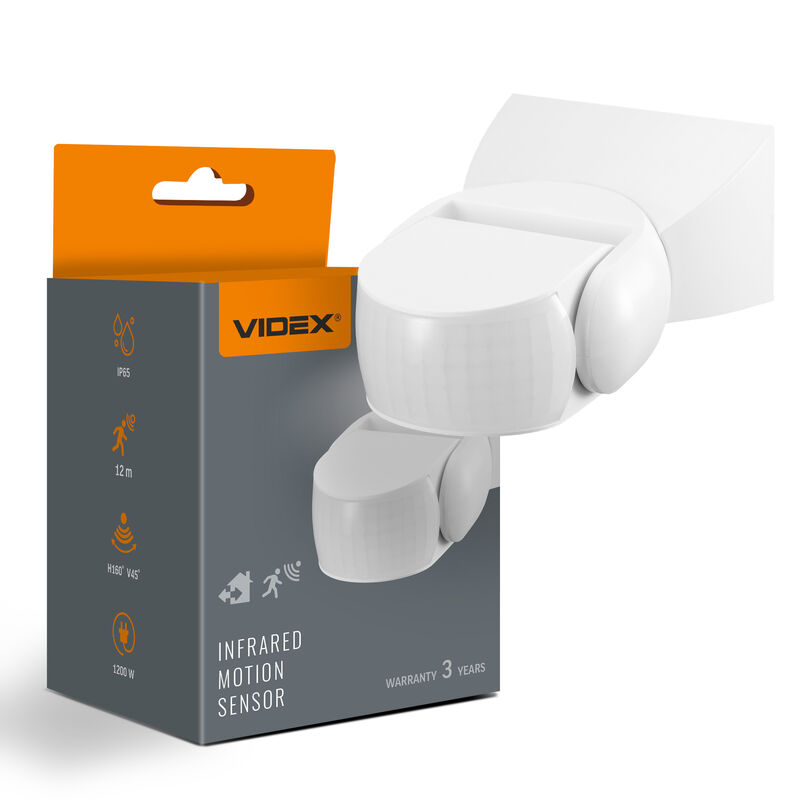 PIR motion and light sensor VIDEX VL-SPW15W 1200W IP65 White