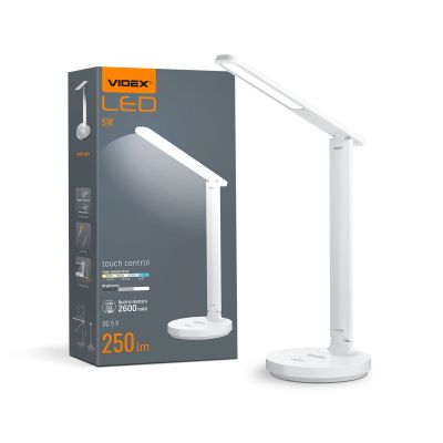 LED Rechargeable Desk Lamp VIDEX VL-TF16W White