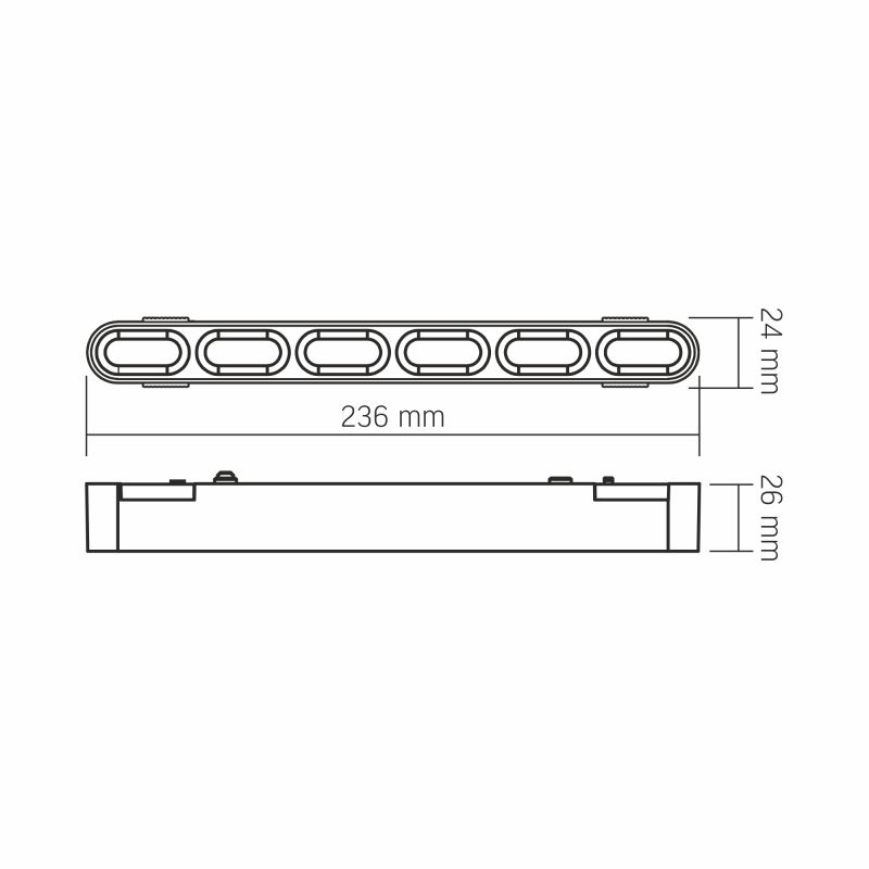 LED Light for Magnetic slim track light system VIDEX VL-TRMS-LD19B Black