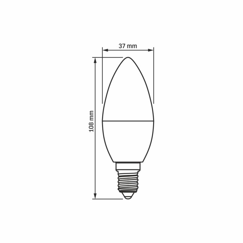 LED Bulb VIDEX-E14-C37-7W-NW
