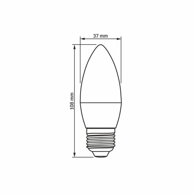 LED Bulb VIDEX-E27-C37-7W-WW