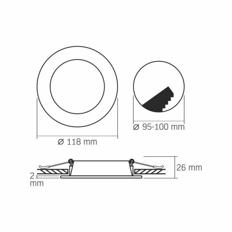 LED Recessed Downlight VIDEX-DOWNLIGHT-LED-DLBR-064-BLACK-6W-NW