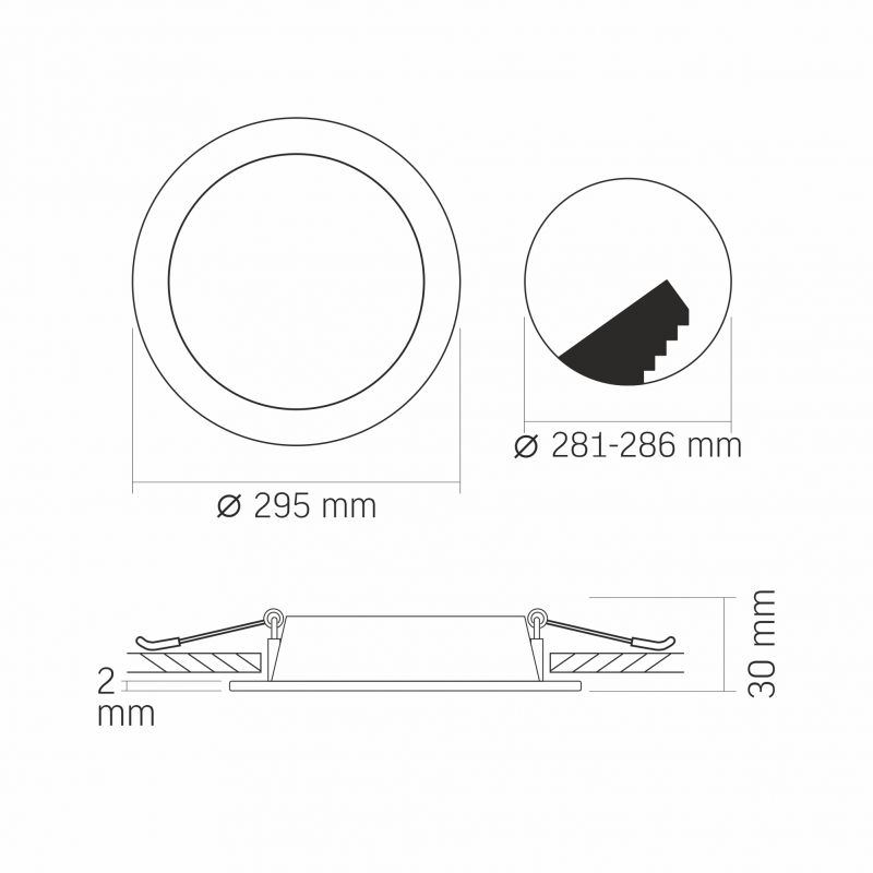 LED Recessed Downlight VIDEX-DOWNLIGHT-LED-DLBR-244-24W-NW