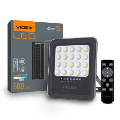 LED Solar Floodlight VIDEX-FLOOD-LED-SOLAR-HORS-500-NW