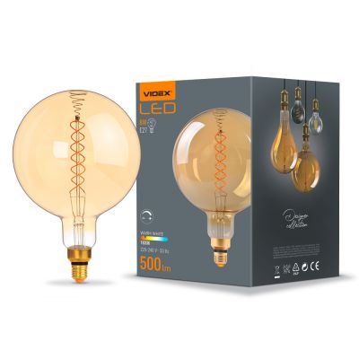 LED Bulb VIDEX-E27-G200-8W-FIL-DIM-SPIRAL-AMBER-WW1