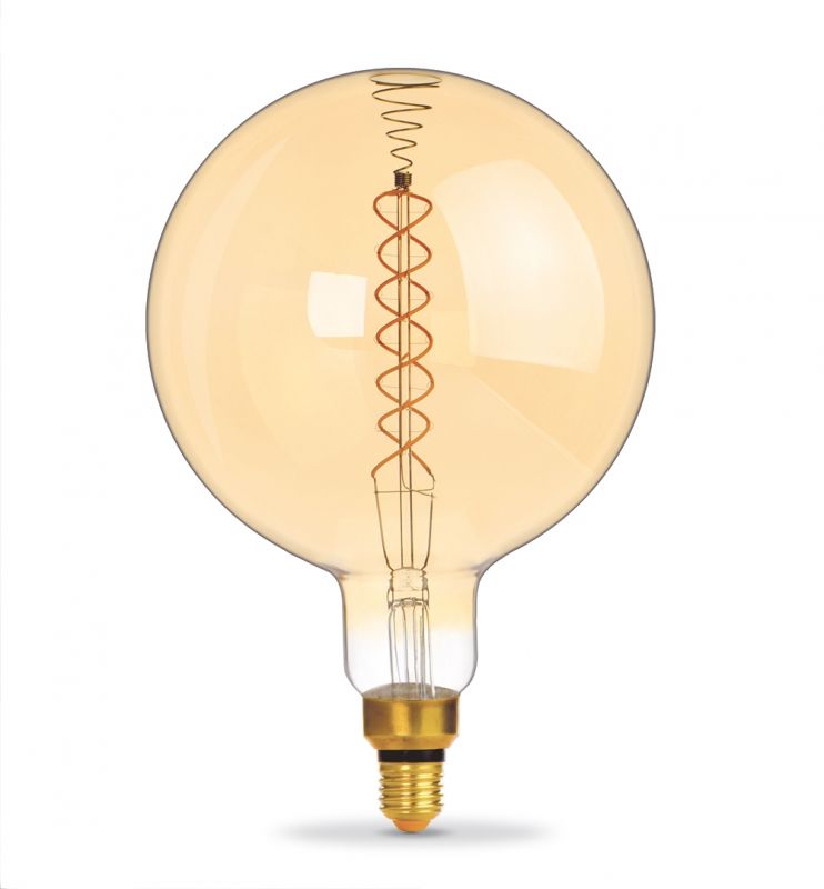 LED Bulb VIDEX-E27-G200-8W-FIL-DIM-SPIRAL-AMBER-WW1