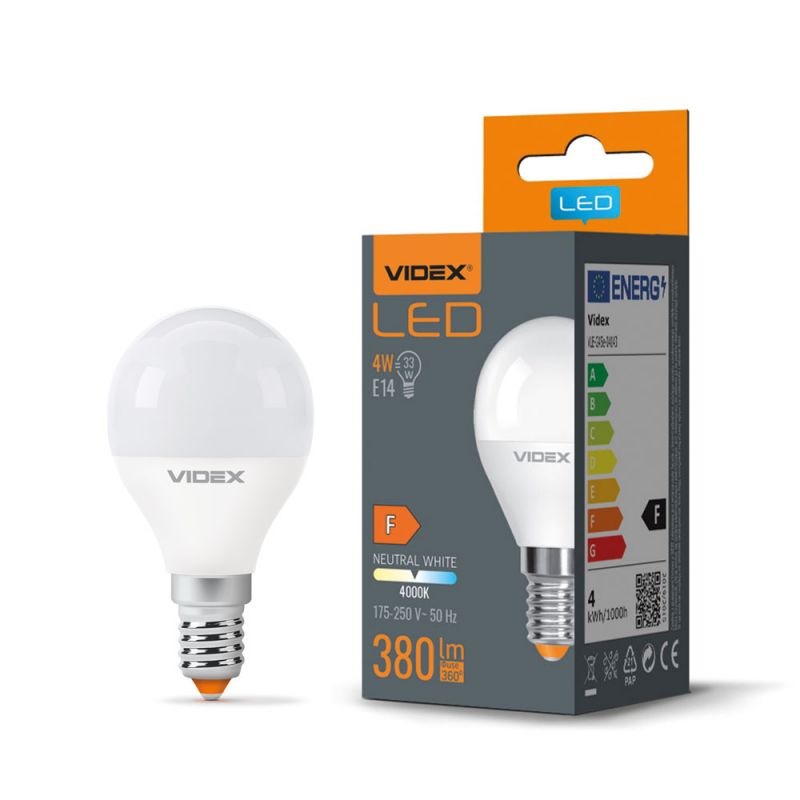LED Bulb VIDEX-E14-G45-4W-NW