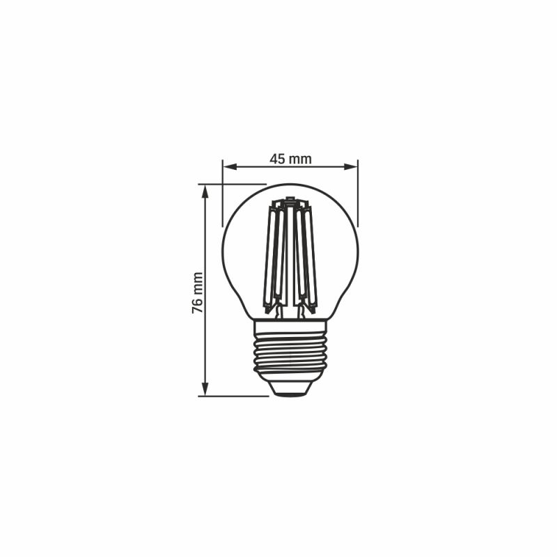 LED Bulb VIDEX-E27-G45-6W-FIL-WW