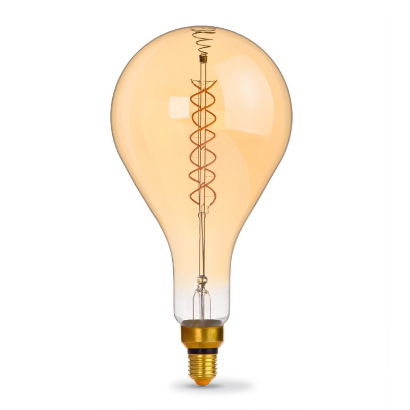 LED Bulb VIDEX-E27-PS160-8W-FIL-DIM-SPIRAL-AMBER-WW1