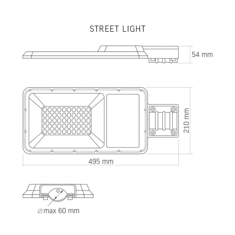 LED Solar Street light VIDEX-STREET-LED-SOLAR-LANA-100W-NW