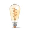 LED Bulb VIDEX-E27-ST64-4W-FIL-DIM-SPIRAL-AMBER-WW
