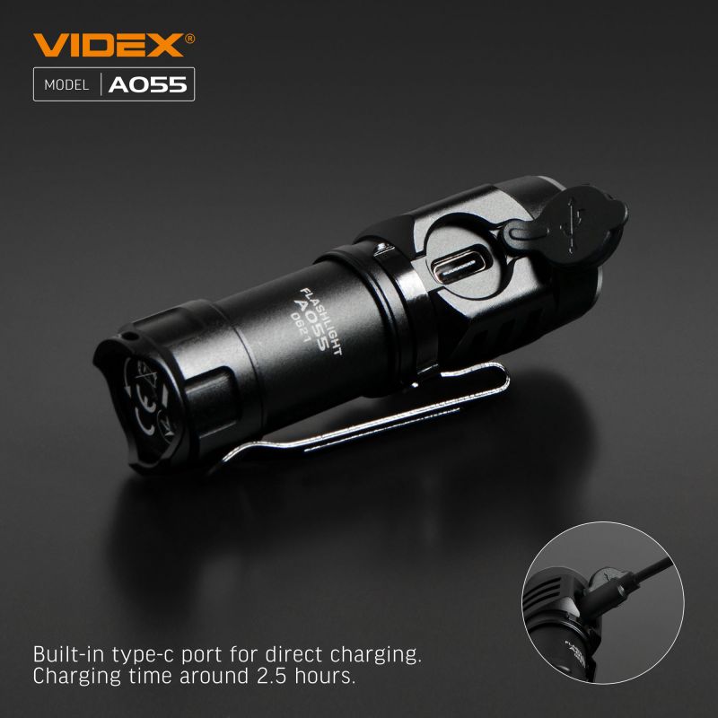 LED Portable Flashlight VIDEX VLF-A055 600Lm 5700K