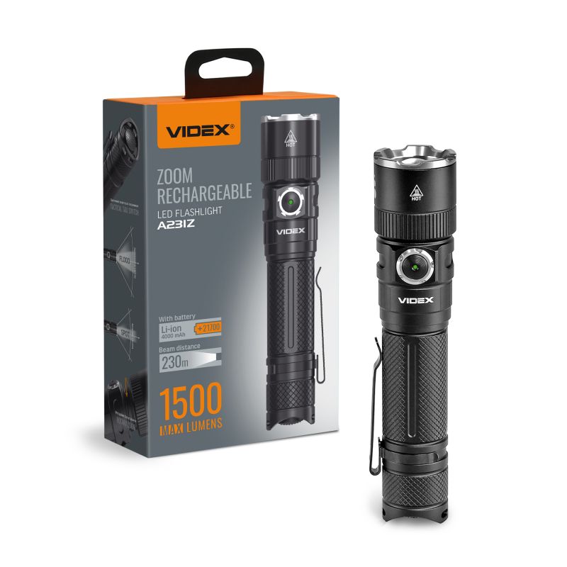 LED Portable Flashlight VIDEX VLF-A231Z 1500Lm 5000K