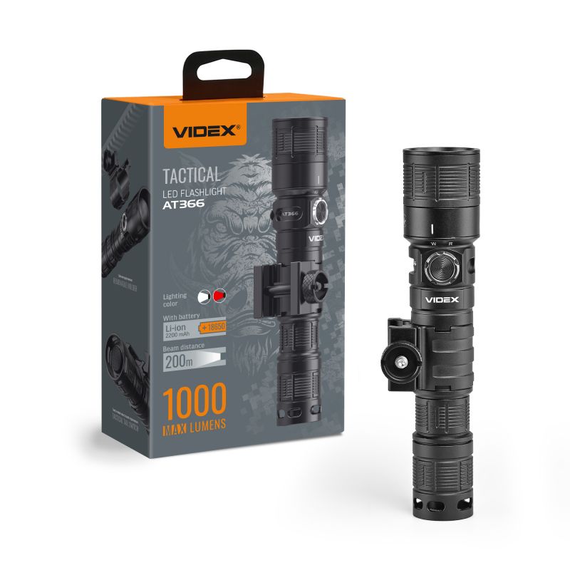 Tactical LED Flashlight VIDEX VLF-AT366 1000Lm 5000K